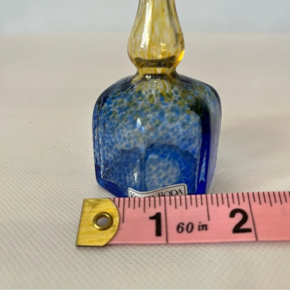 Kosta Boda Blue Yellow Mini Vase Art Glass
